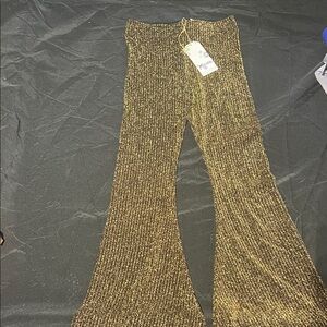 Show Me Your MuMu Gold Flare Pants